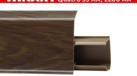 Плинтус пластиковый Winart Quadro 55 мм Бук Тёмный 581