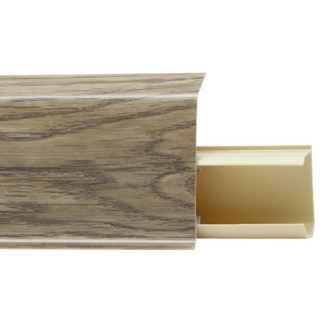 Плинтус пластиковый Winart Quadro 55 мм Дуб Эльбрус 538
