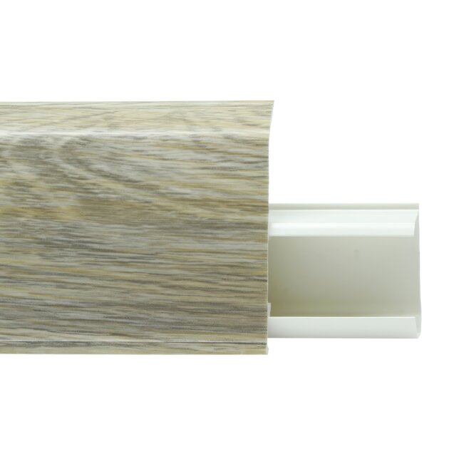 Плинтус пластиковый Winart Quadro 55 мм Дуб Натур 518